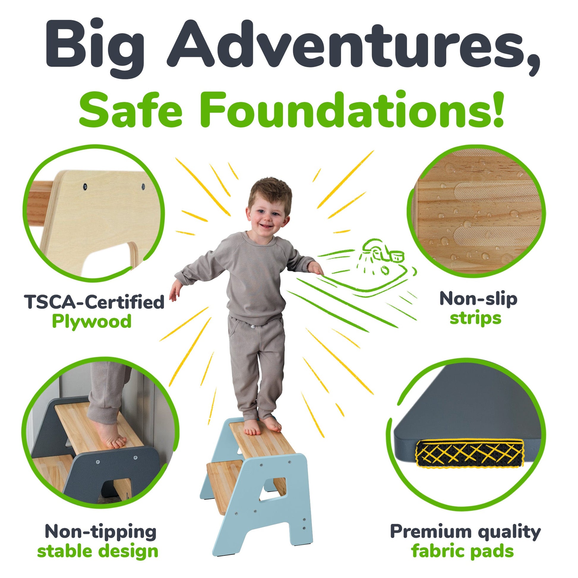 2-Step Stool for Kids Ocodile.com