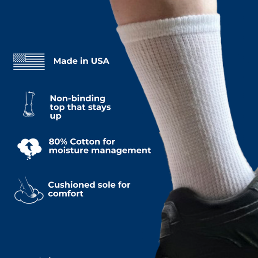 Men's Cotton Diabetic Crew Socks (6 Pair) DSC