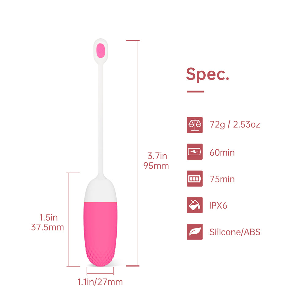 White-and-pink silicone massager with loop handle and textured bottom