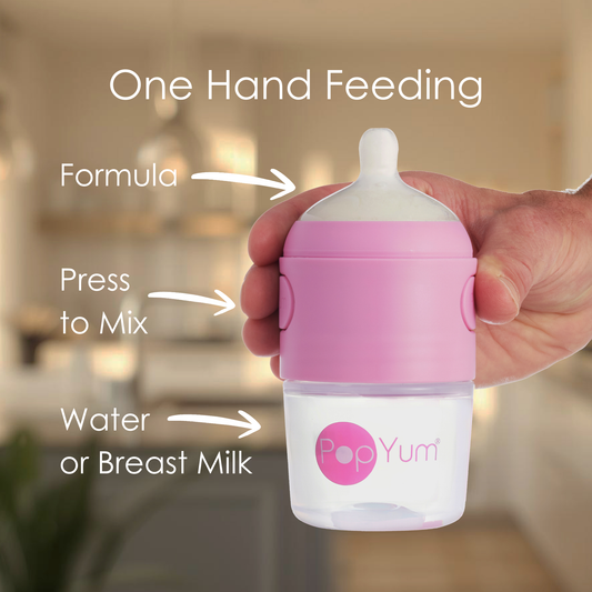 PopYum Baby Bottle Starter Set for Breast and Formula Feeding, 4-Pack, Pink, 2x 5oz Bottles (150ml) + 2x 9oz Bottles (260ml)