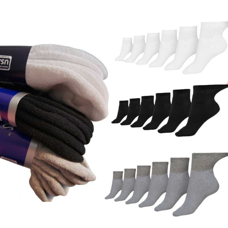 Women's Cotton Diabetic Ankle Socks (6 Pair) DSC
