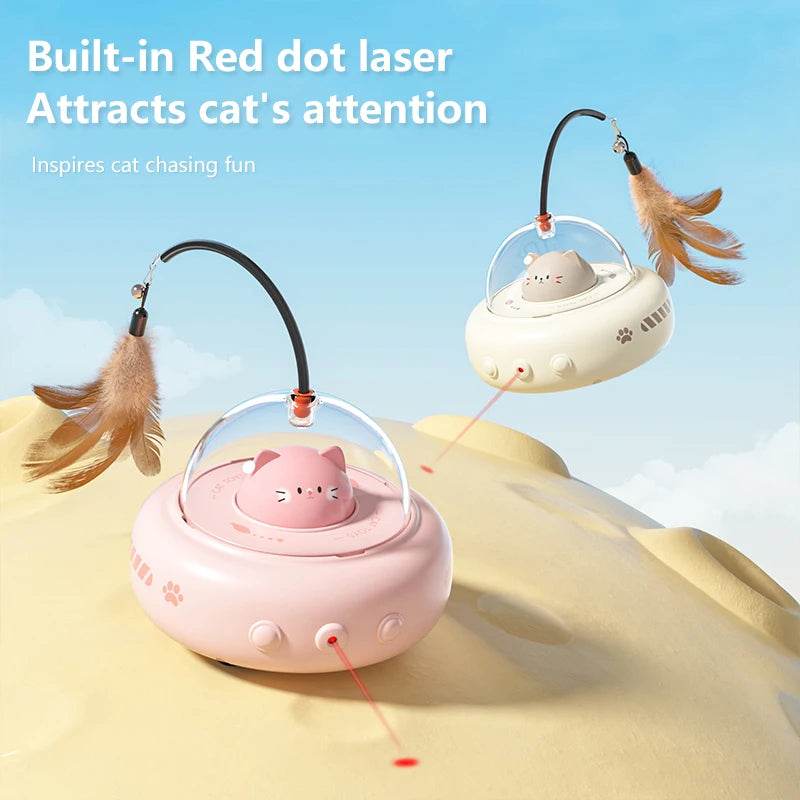 Smart Hover Cat Teaser Automatic Feather Spinner Toy