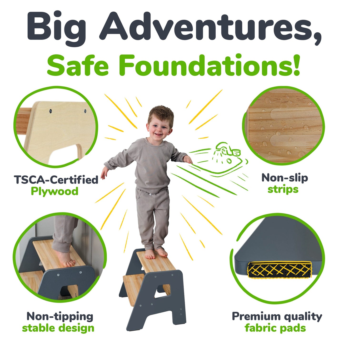 2-Step Stool for Kids Ocodile.com