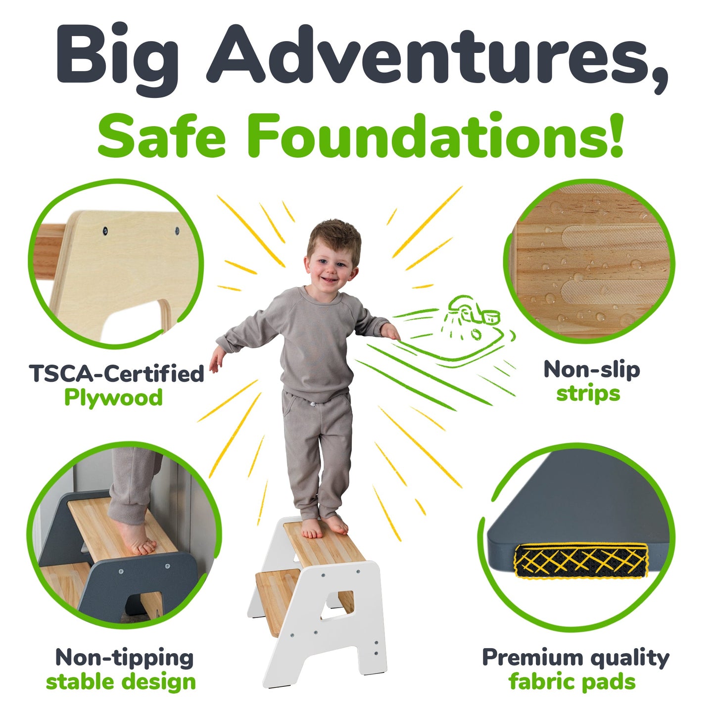 2-Step Stool for Kids Ocodile.com