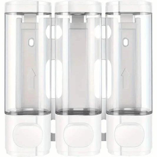 3-Chamber Shower Dispenser - Wall Mounted, No Leakage, No Drill
