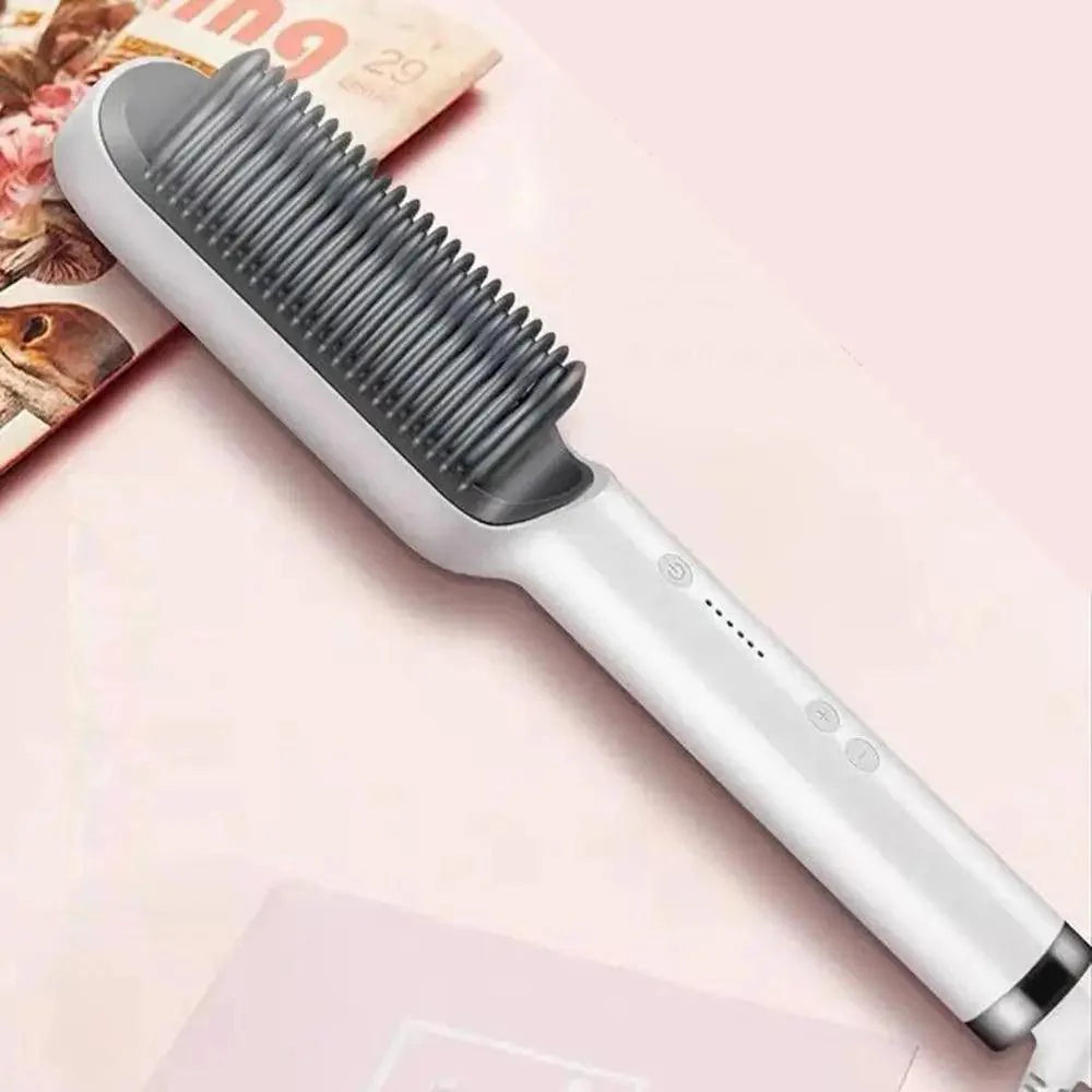 3 IN 1 Multifunctional Hair Straightener Comb Hair Black Red Straightening Brush Portable Comb Fast Heating Men Beard Straightener For Traveling Perfect Gift For Adults