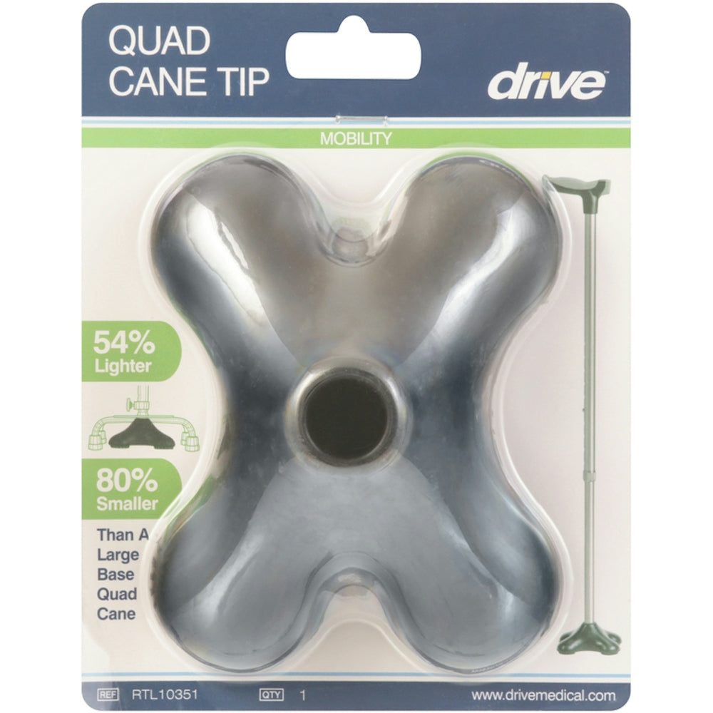Black four-prong quad cane tip replacement