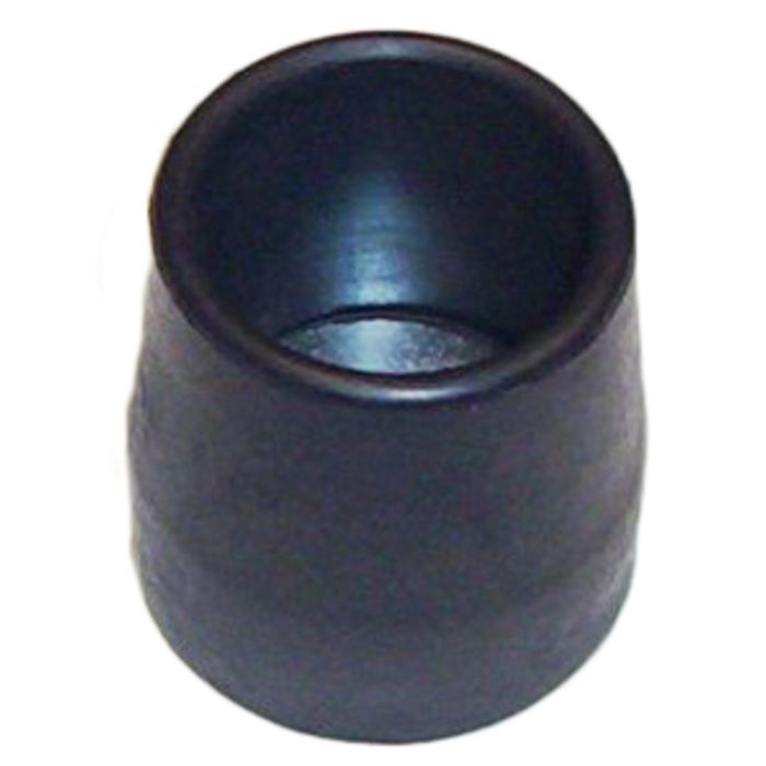 Black round rubber walker tip for 1-inch walker legs