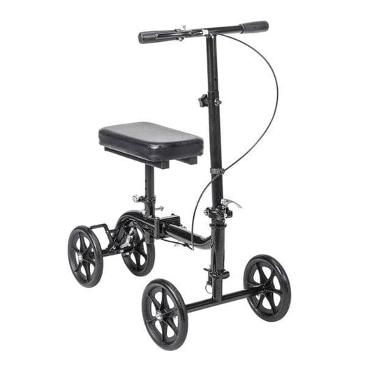 Drive Medical folding knee walker with padded knee rest, dual hand grips, and 4 wheels