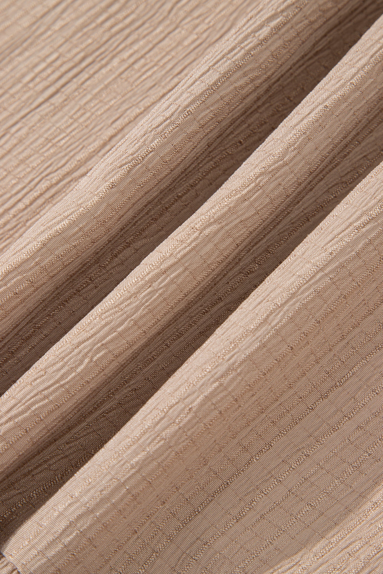 PLUS dark khaki textured woven fabric close-up with subtle vertical grain