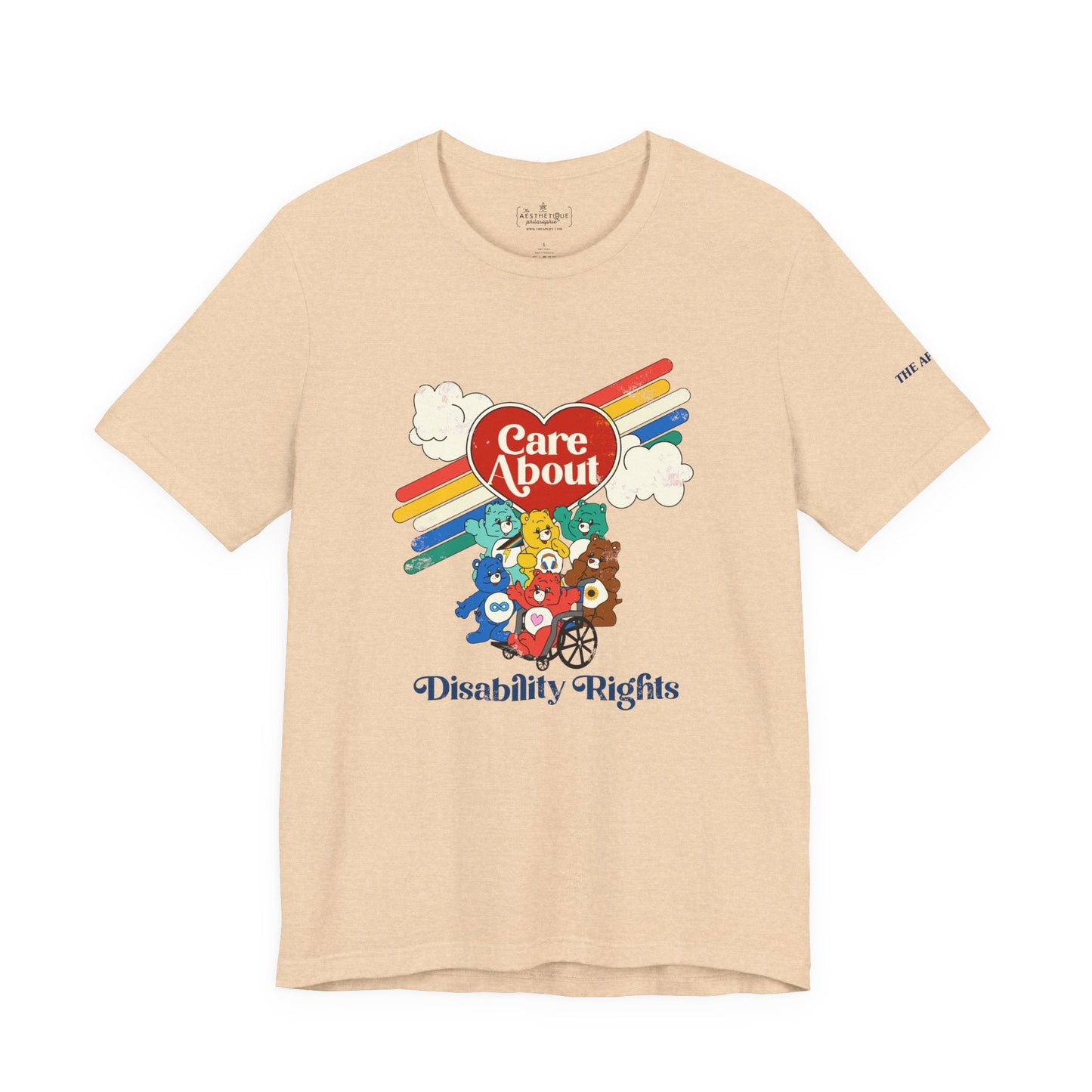 Care About Disability Rights - Retro 80s Vibe - Unisex Jersey Short Sleeve Tee