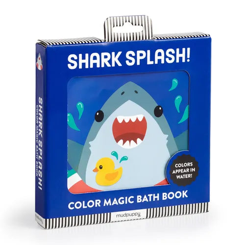 Color magic bath book with shark cover art and text "SHARK SPLASH!"