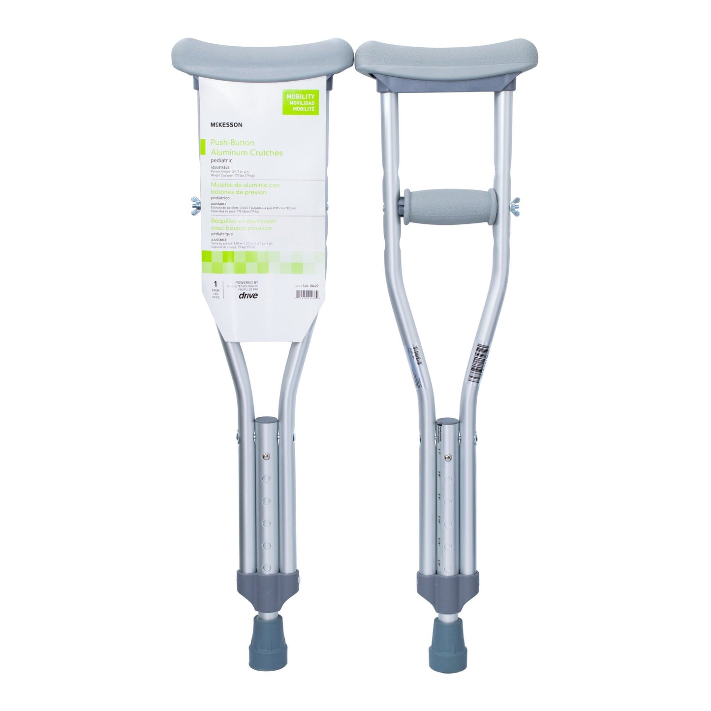 McKesson Underarm Crutches for Children 3'7" to 4' 146-10427 Medsitis