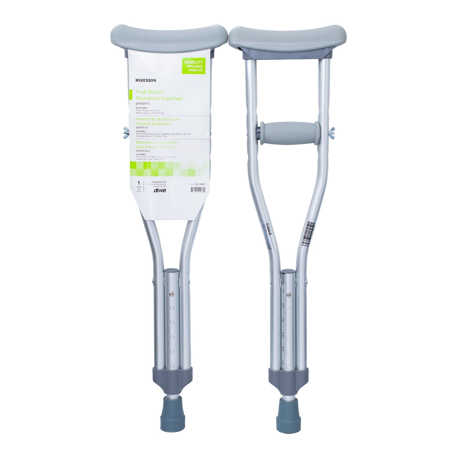 McKesson Underarm Crutches for Children 3'7" to 4' 146-10427 Medsitis