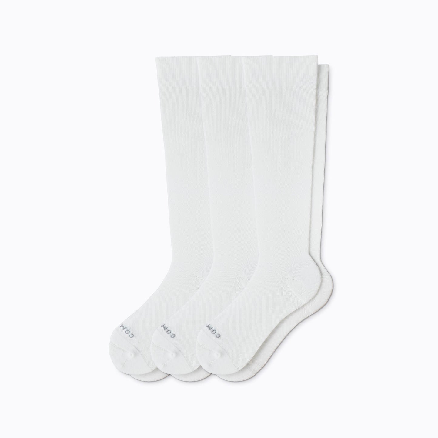 White knee-high compression socks, 3-pack set