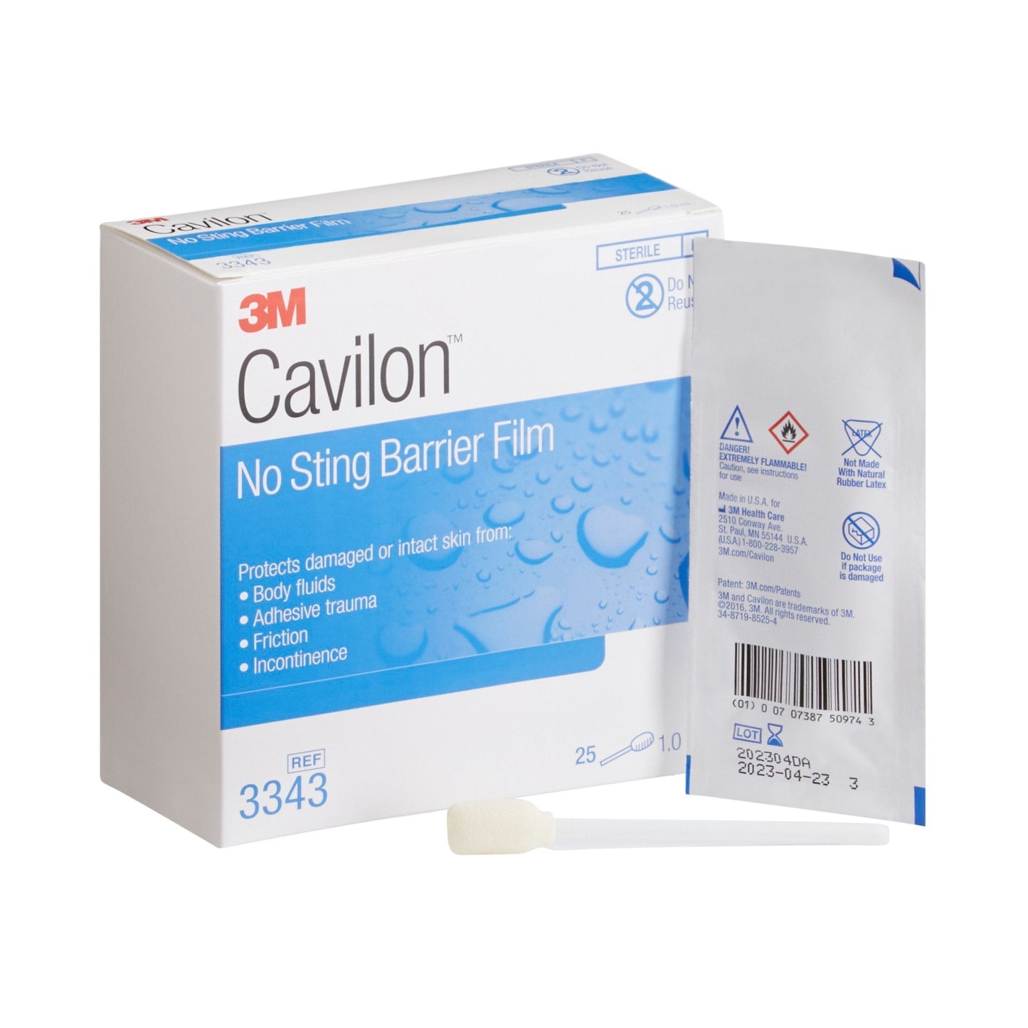 Cavilon No Sting Barrier Film box with included applicator tip, 1.0 mL (25 count)