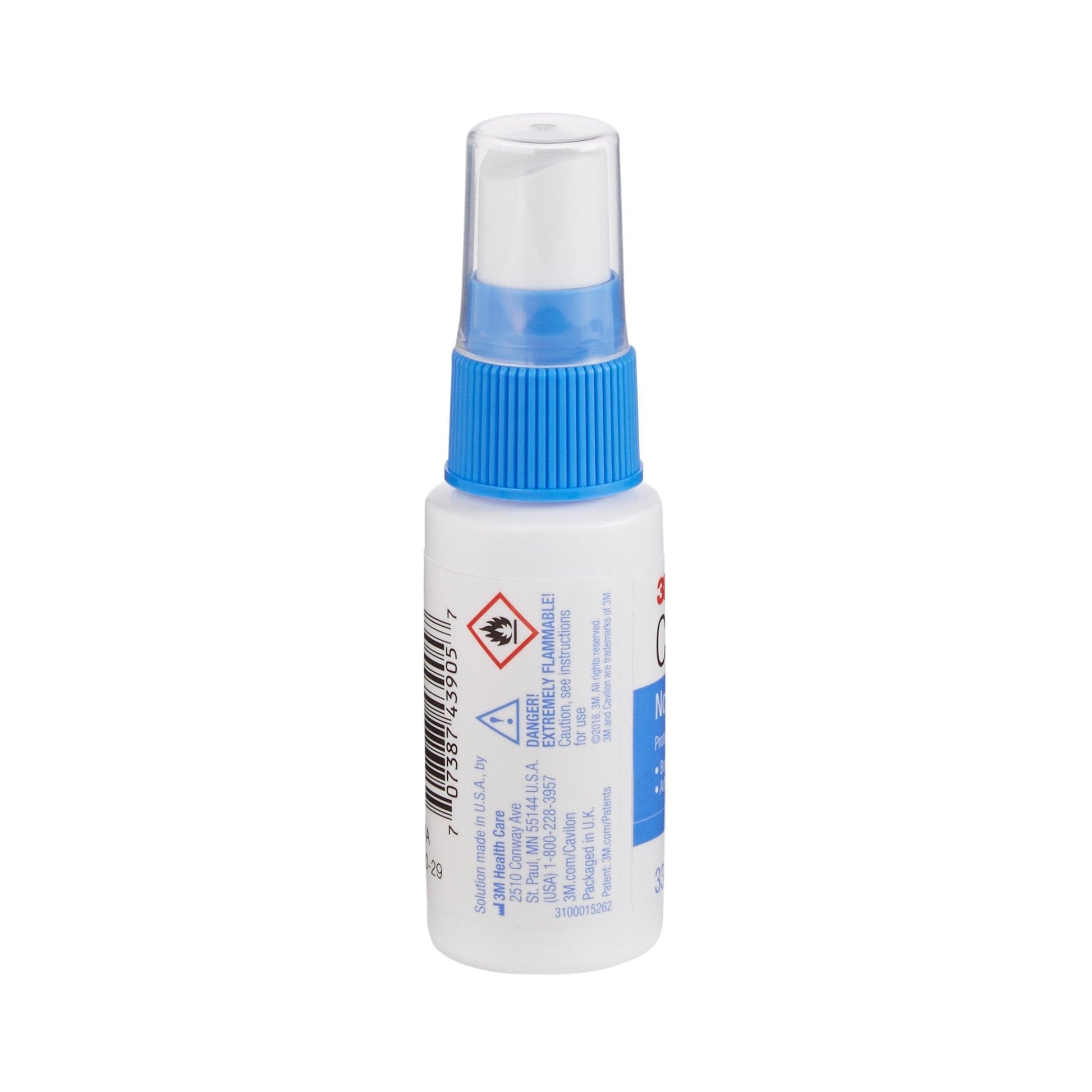 Cavilon No Sting Barrier Film bottle back label with warnings and product details