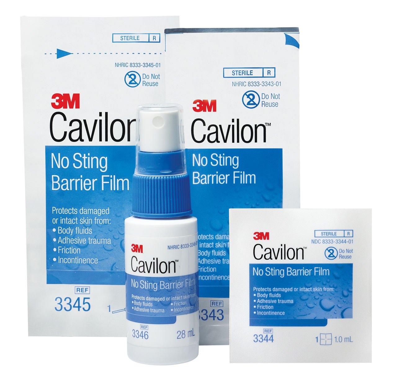 Cavilon No Sting Barrier Film spray bottle with 28 mL label and product boxes