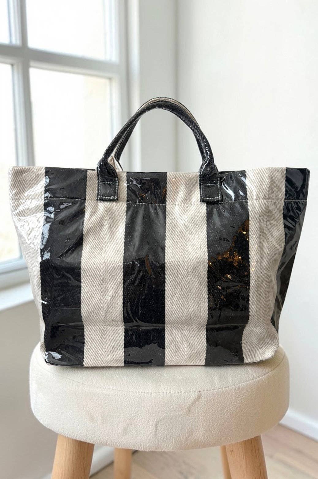 The Bag Waterproof Tote in Black & White Shop Fête