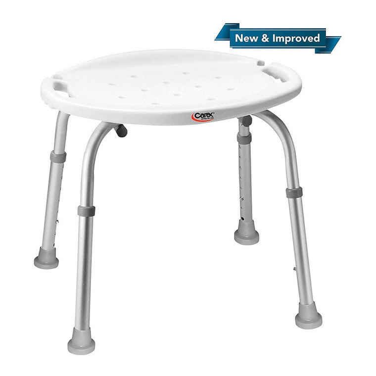 Carex Classic Shower Stool, Adjustable Bath Seat Without Back, 300 lb Capacity Pasteur Pharmacy