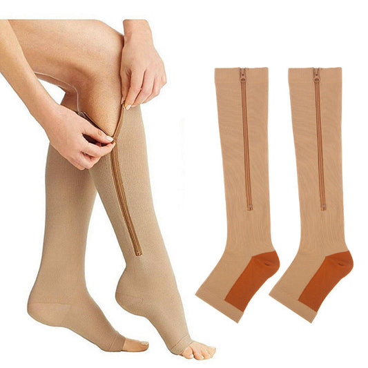 Graduated Compression Socks with Zipper