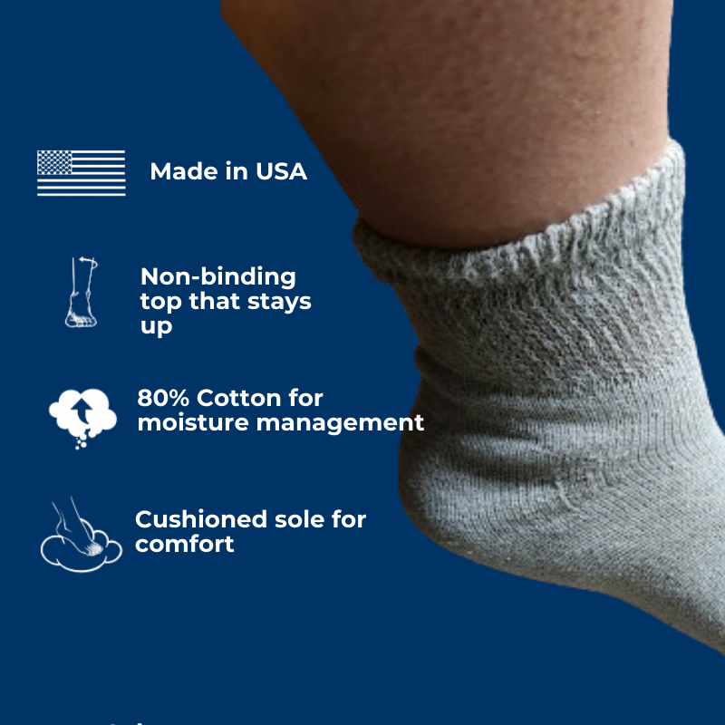 Men's Cotton Diabetic Ankle Socks (6 Pair) DSC