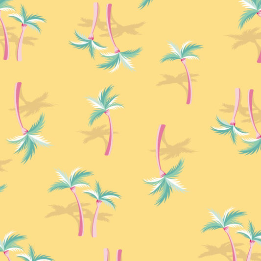 Miami Palm Tree Yellow Two-Piece Set