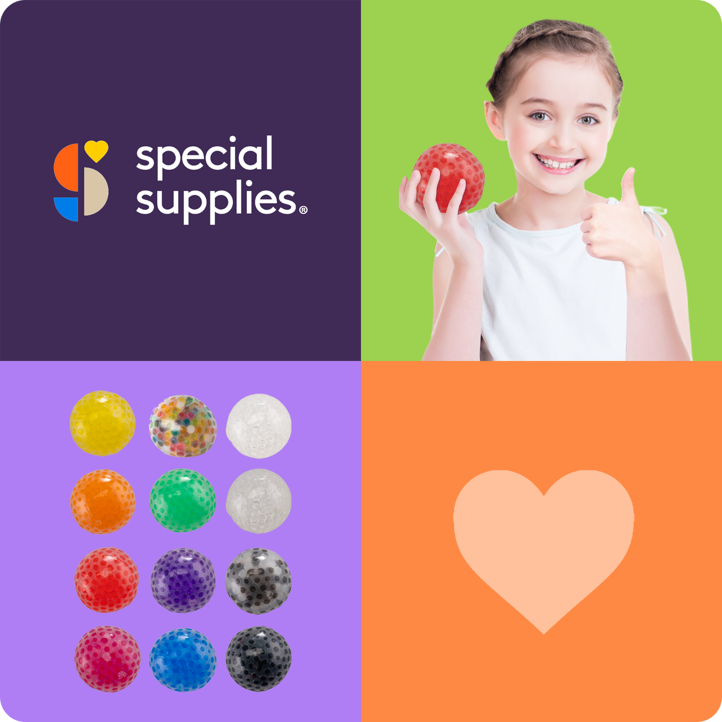 Water Beads Stress Ball (Multi- Color): 12 Pack