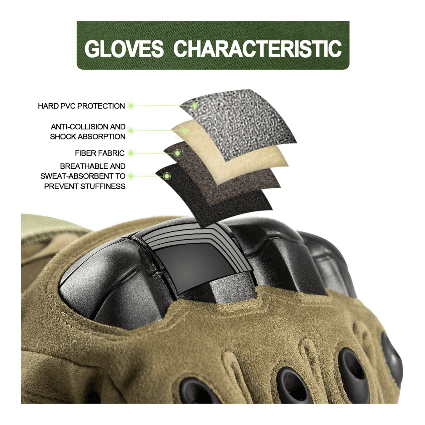 Tactical glove knuckle armor detail with reinforced finger panels