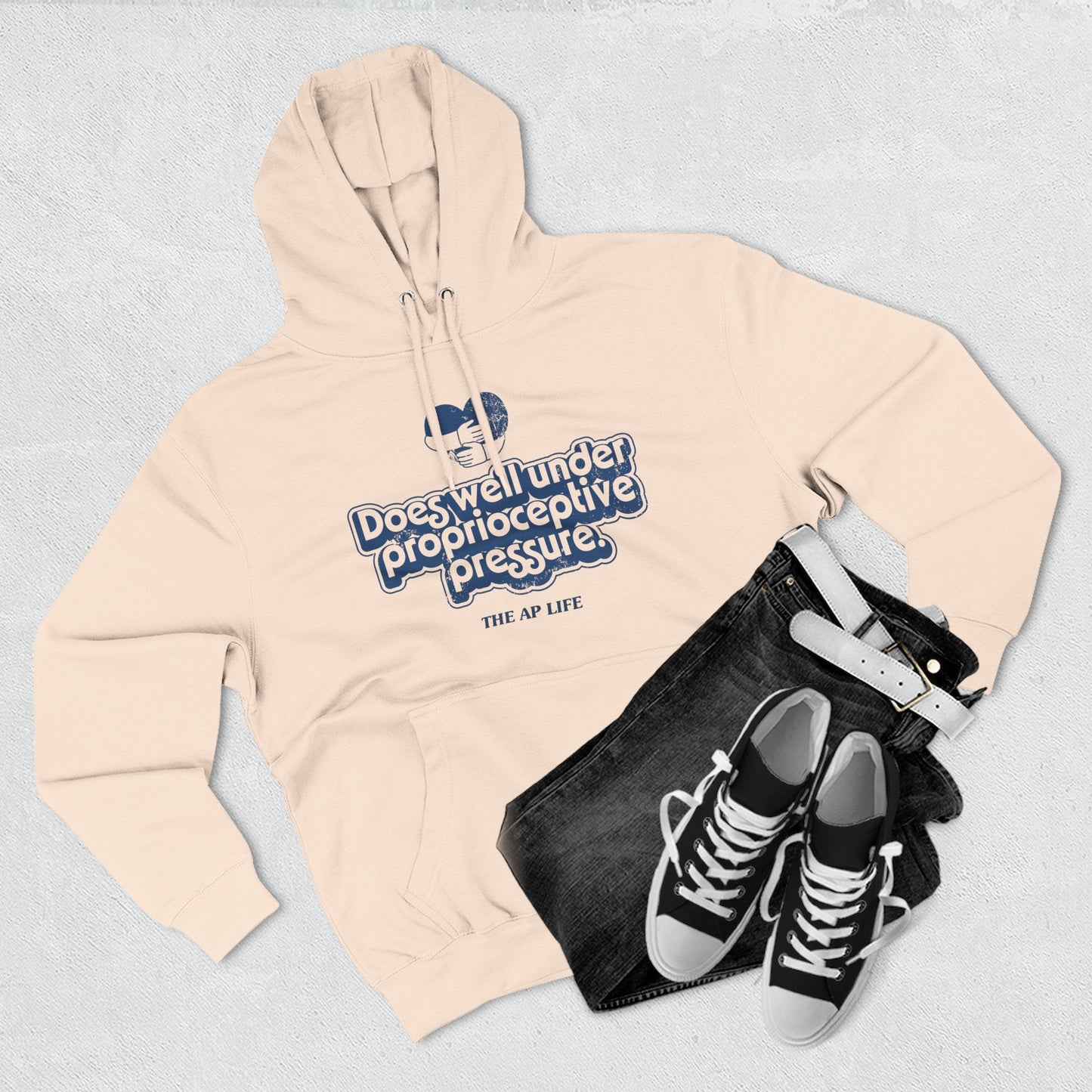 Does Well Under Proprioceptive Pressure - Sensory Input - Three-Panel Fleece Hoodie