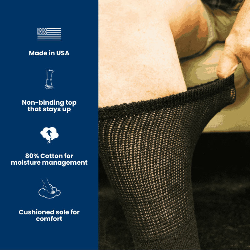 Men's Cotton Diabetic Crew Socks (6 Pair) DSC