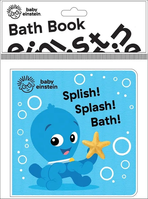 Baby Einstein bath book with blue whale and star on 'Splish! Splash! Bath!' cover