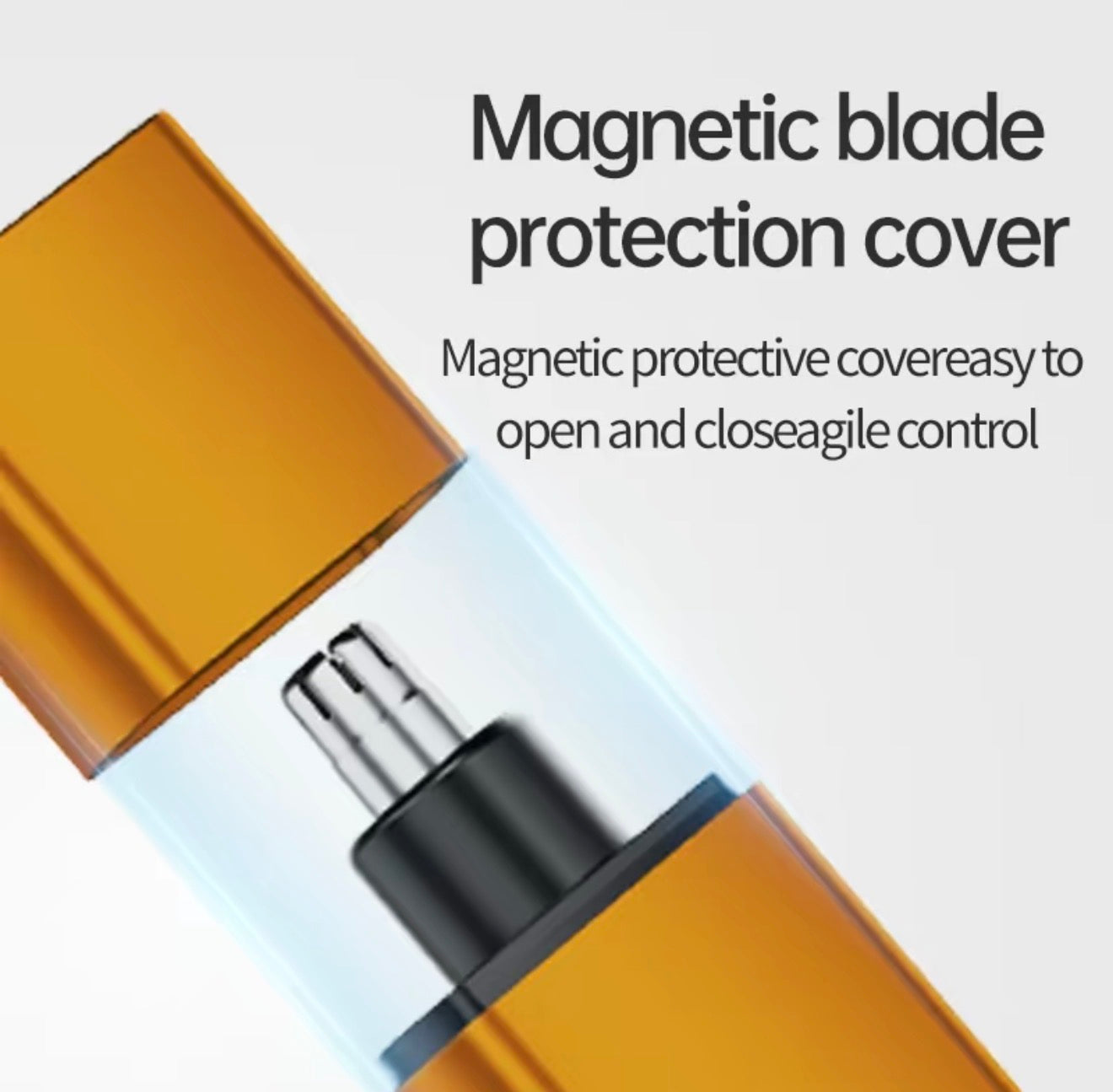 Nose trimmer magnetic blade protection cover with metal trimmer head