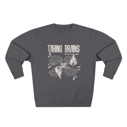 Taxing Brains - Burnout in the House - AuDHD - Adult Unisex Crewneck Sweatshirt