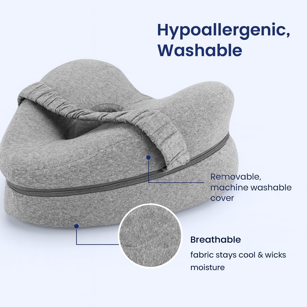 Generic Orthopedic Knee Pillow Memory Foam Side Sleepers Gray 1 Pack