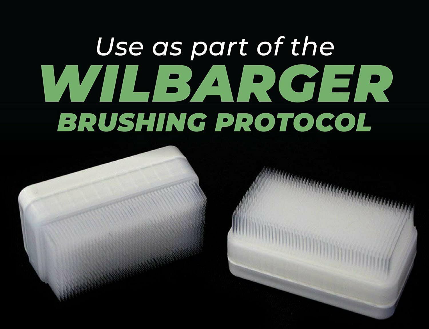Two white sensory therapy brushes with bristles facing outward in a stack