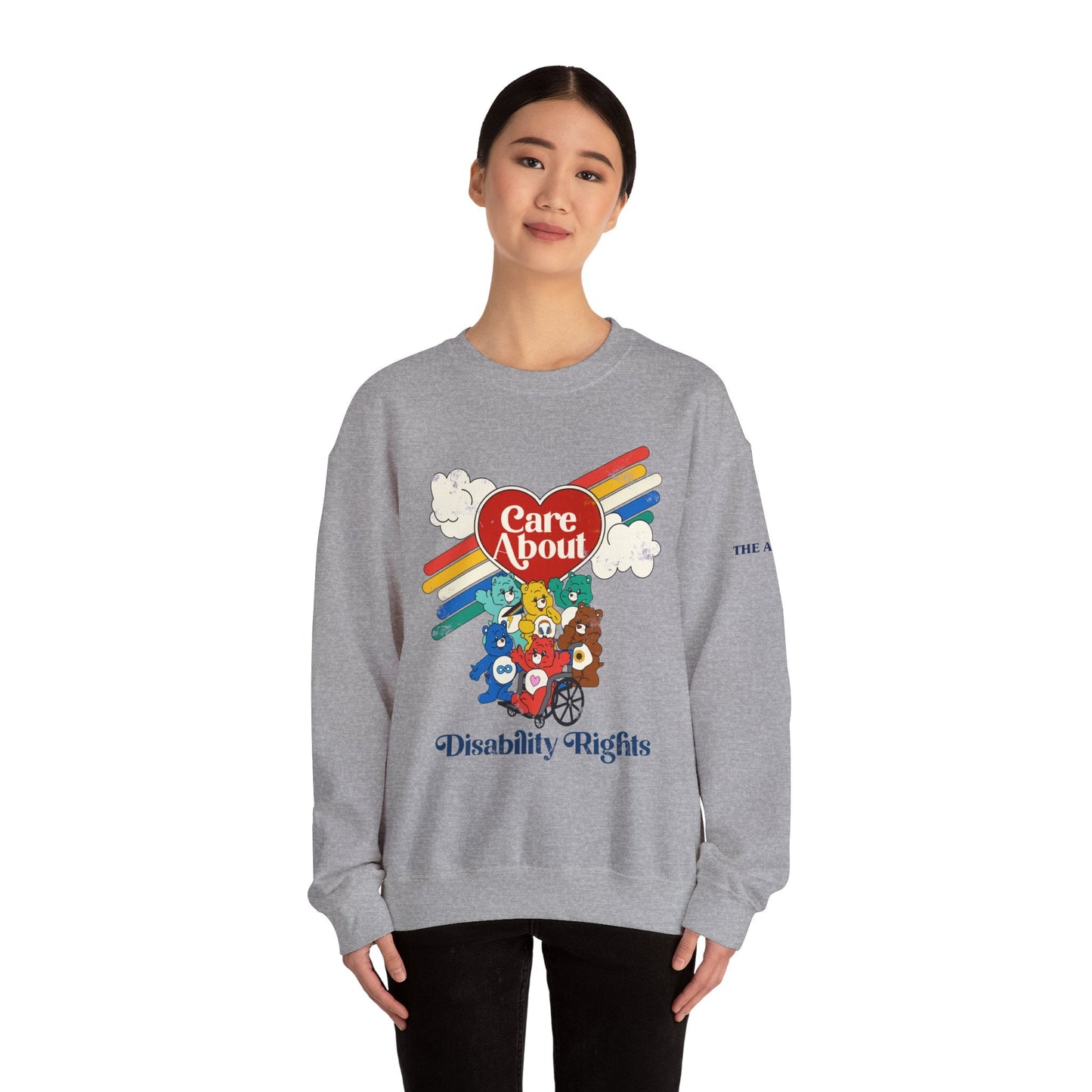 Care About Disability Rights - Retro 80s Vibe - Unisex Heavy Blend™ Crewneck Sweatshirt