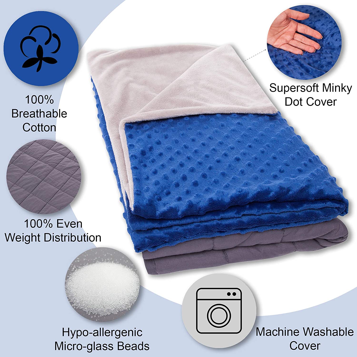 Blue Dream 7lb Kids Weighted Blanket Hazli Collection