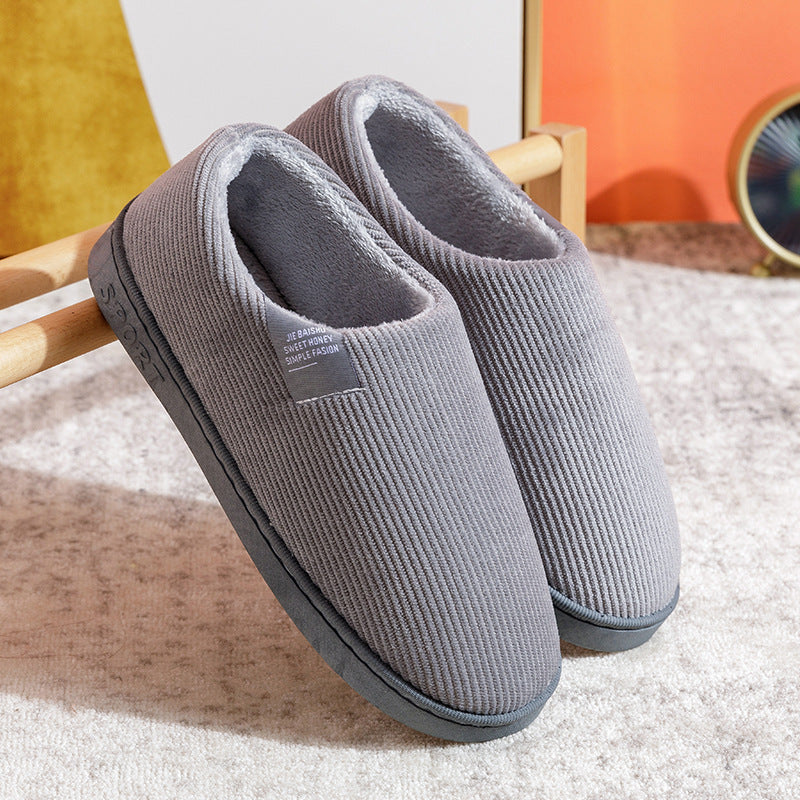 Women’s slip-on slippers, light gray with soft lining and grippy sole