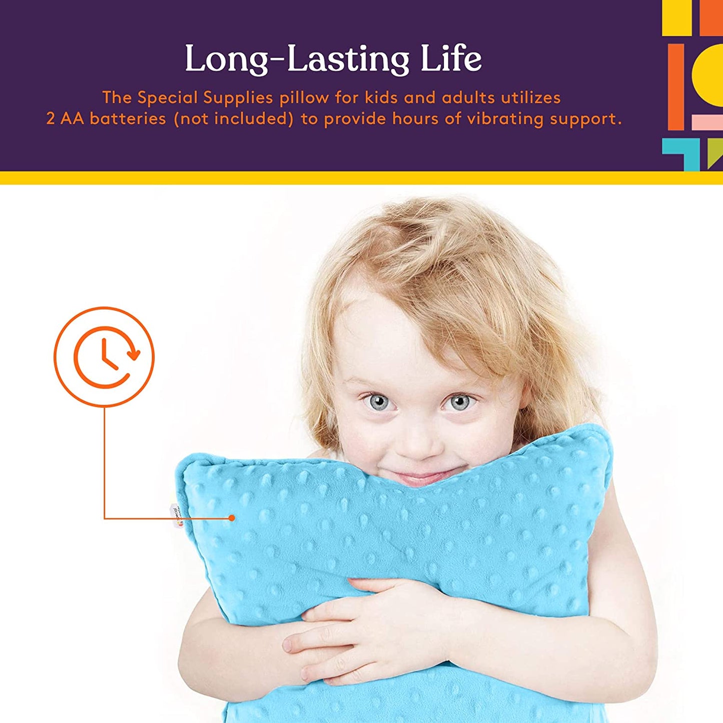 Sensory Vibrating Pillow – Pressure-Activated Calming Support for Kids & Adults, 12” Plush with Textured Bumps, 3 Vibration Modes, Music & Voice Recording (Blue)