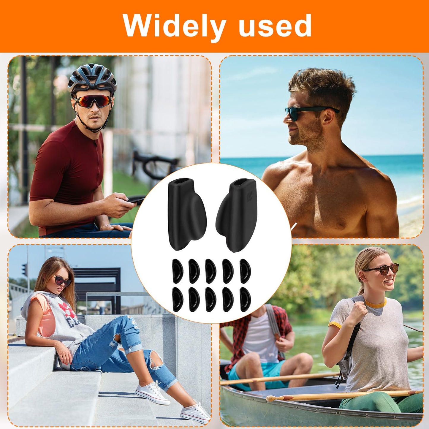Anti-Slip Eyeglass Nose Pads & Ear Grips Kit, Silicone Replaceme