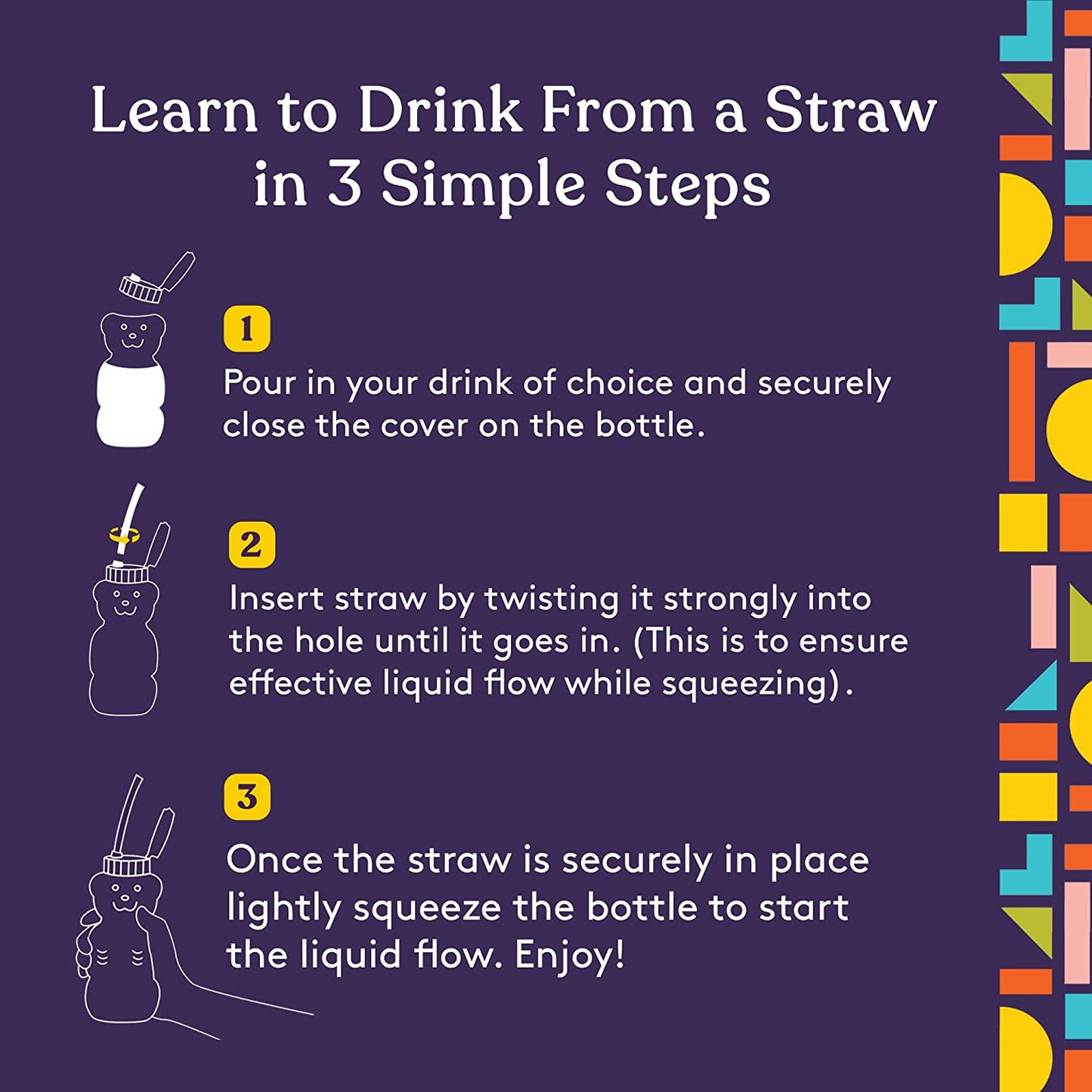 Juice Bear Bottle with Long Straws (8oz)