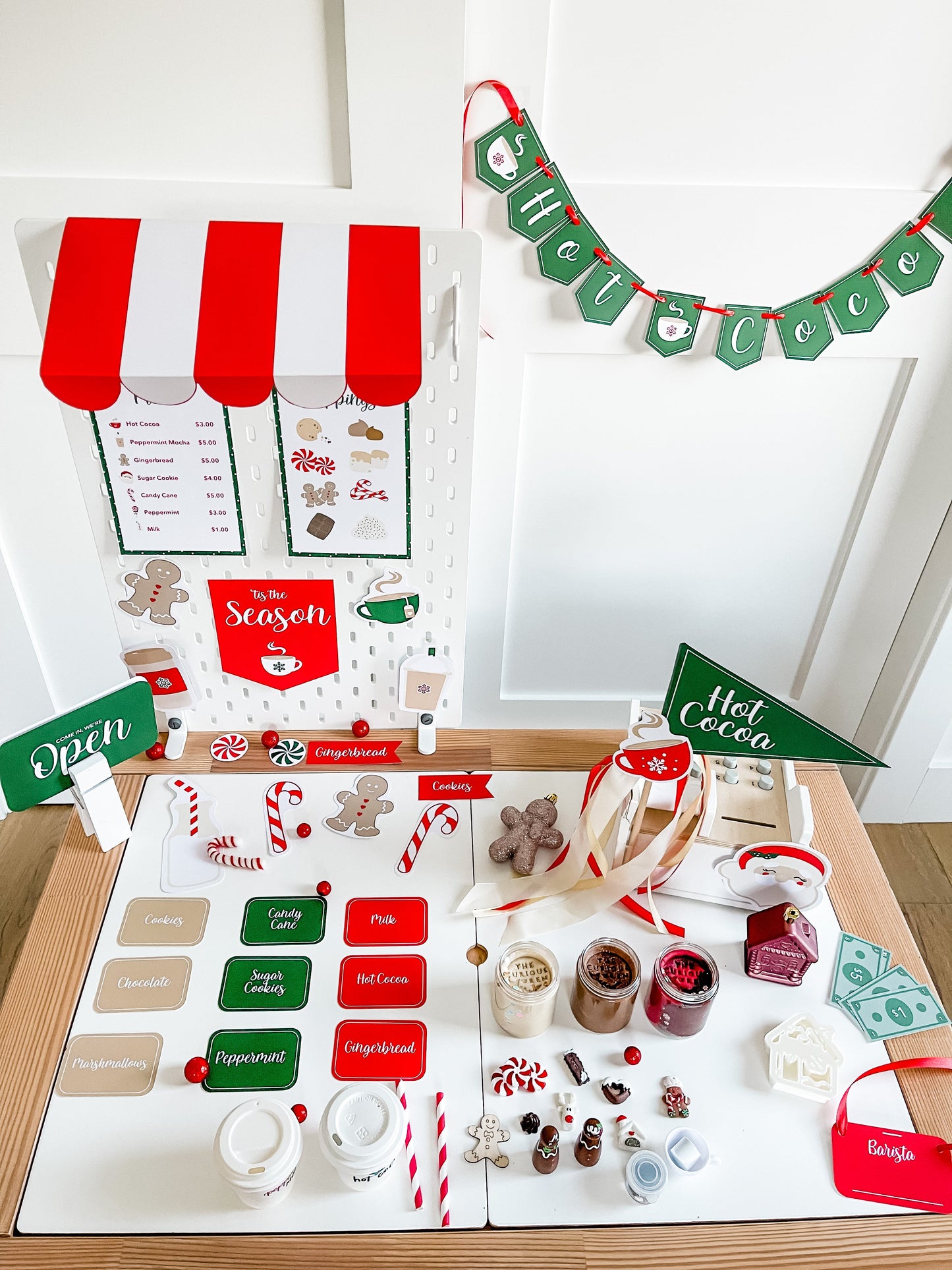 Red & White Hot Cocoa Dramatic Play Printables