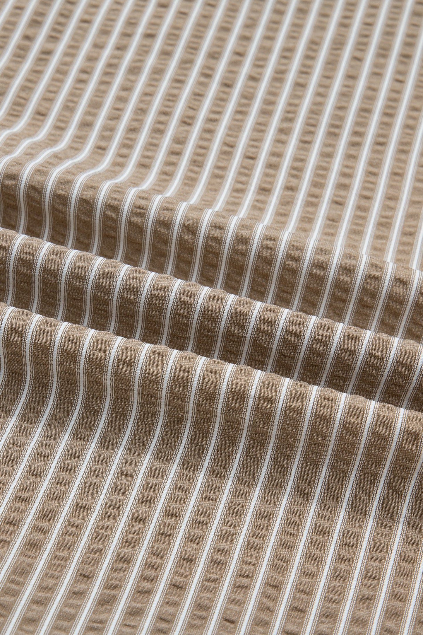 Khaki stripe woven fabric with white pinstripe texture