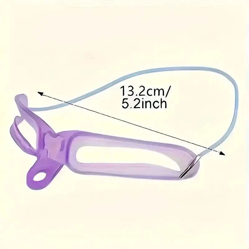 Eyebrow shaping stencil, purple template tool marked 13.2cm (5.2in)
