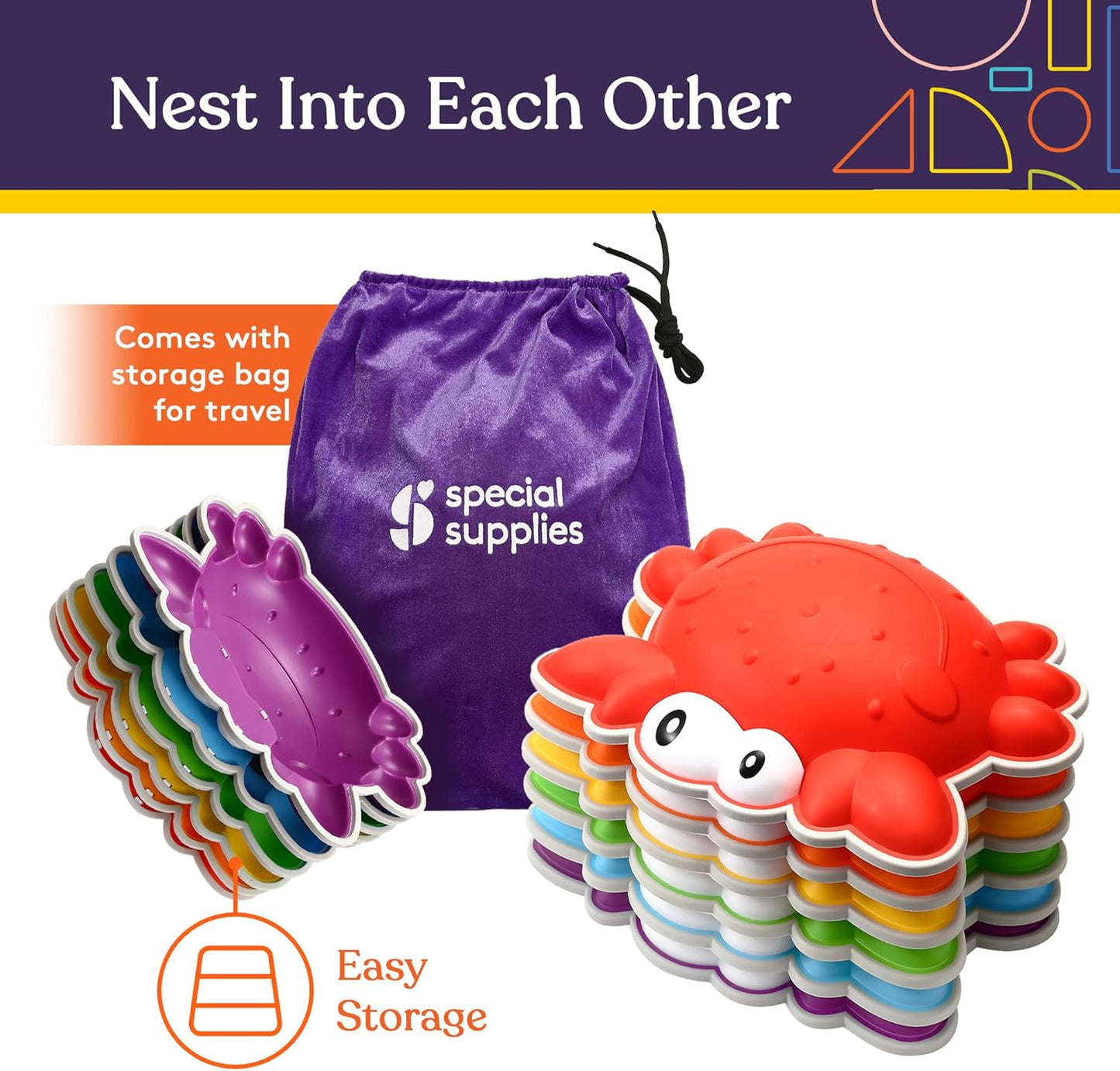 Crab Stepping Stones (Multi-Color): 6 Piece Set