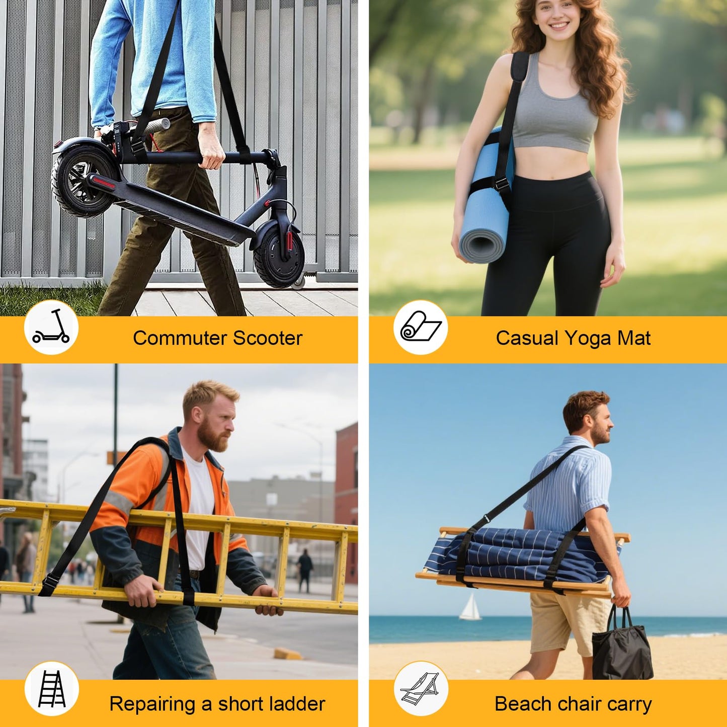 Carry Strap with Quick-Release Plastic Buckles & Anti-Slip Pad for Elect