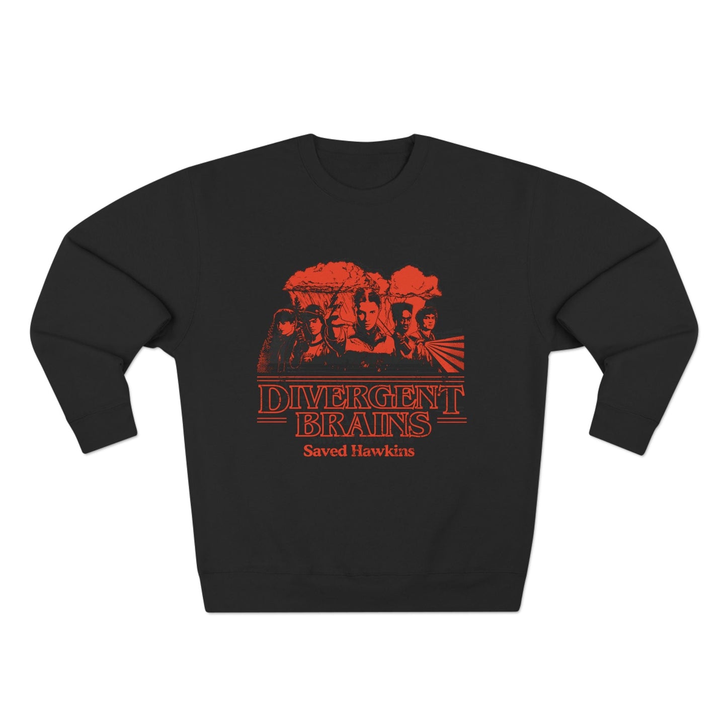 Divergent Brains Saved Hawkins - Adult Unisex Crewneck Sweatshirt