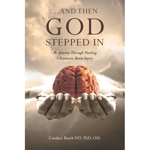 Paperback book cover with title text, glowing brain, and gray-gloved hands holding it