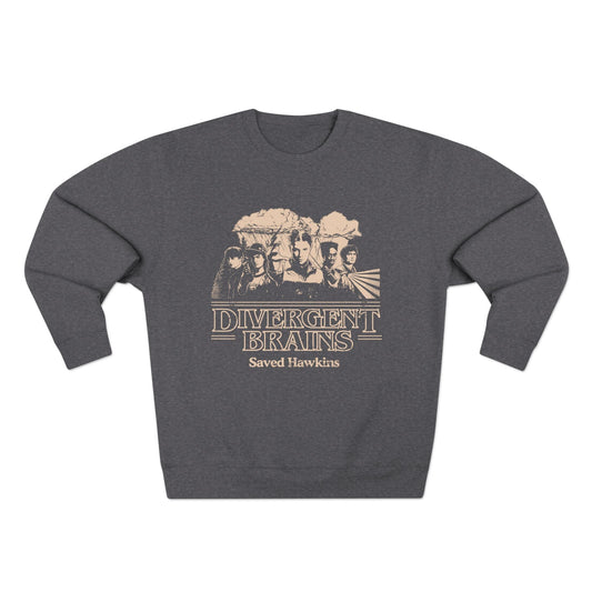 Divergent Brains Saved Hawkins - Adult Unisex Crewneck Sweatshirt